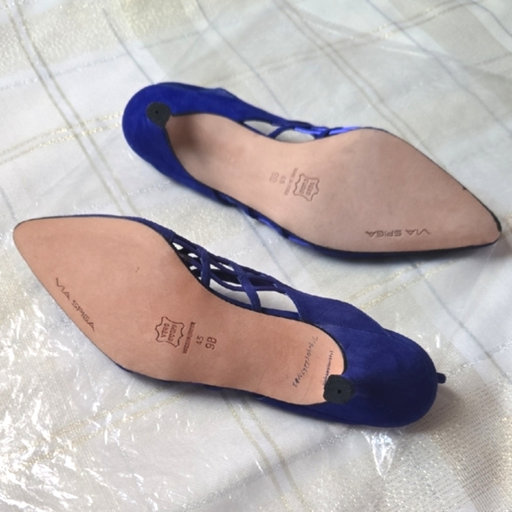 Via Spiga Electric Blue Sling Back Heels - Picture 12 of 15